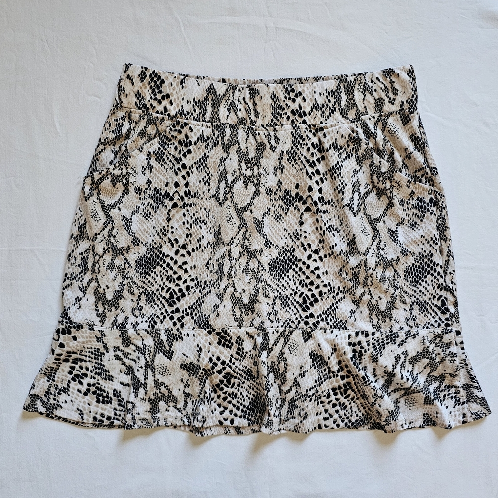 Sport Haley Animal Print Snake Skin Atheltic Glam Stretchy Mini Skort Size S